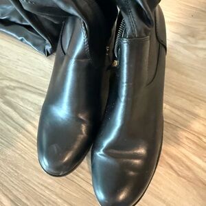 THIGH HIGH Black LEATHER LIKE Boots